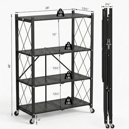 4-Tier Foldable Storage Shelves - Image 2