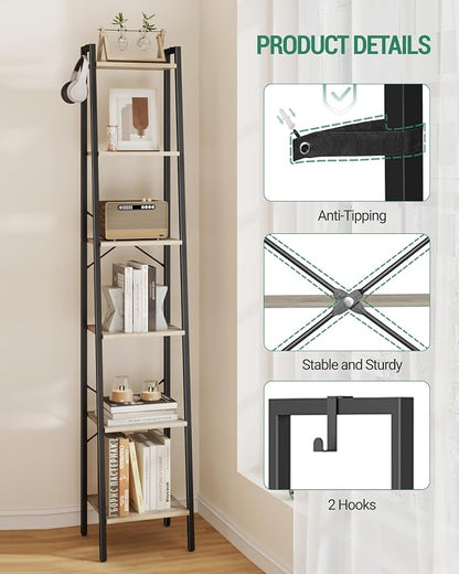 Hzuaneri Ladder Shelf, Freestanding Corner Storage Shelf | Bookcase - Image 4