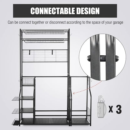 Mythinglogic Golf Bag Storage Garage Organizer, 2 Golf Bags Storage Stand and - Image 10