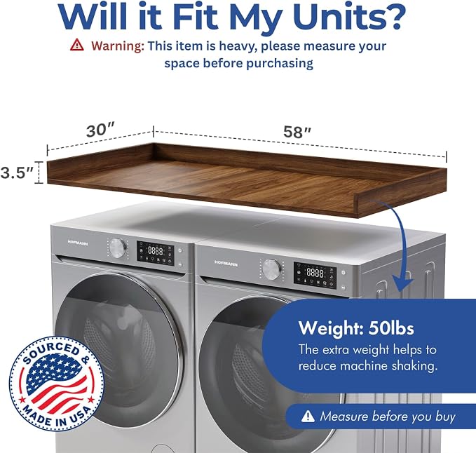 OfficeSimpli Large Washer Dryer Countertop 30 x 58 - Image 2