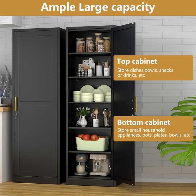Tall Narrow Slim Metal Storage Cabinet - Image 4