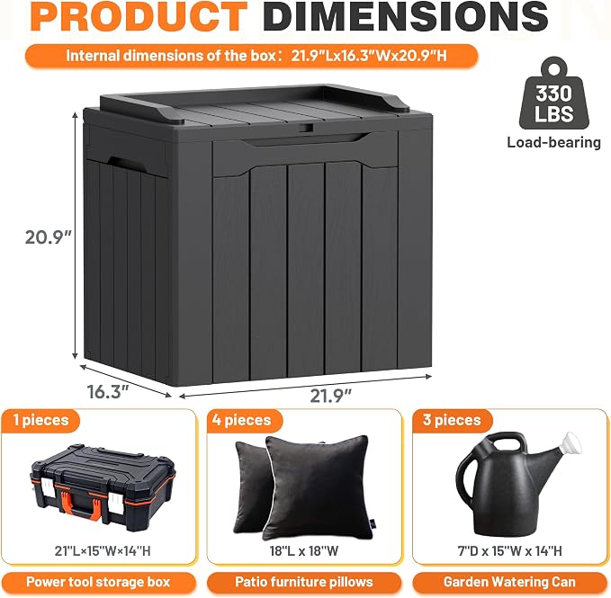32 Gallon Deck Box Outdoor Indoor Waterproof Storage Box - Image 7