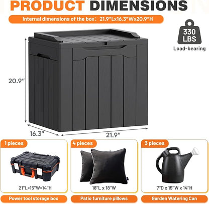 32 Gallon Deck Box Outdoor Indoor Waterproof Storage Box - Image 7