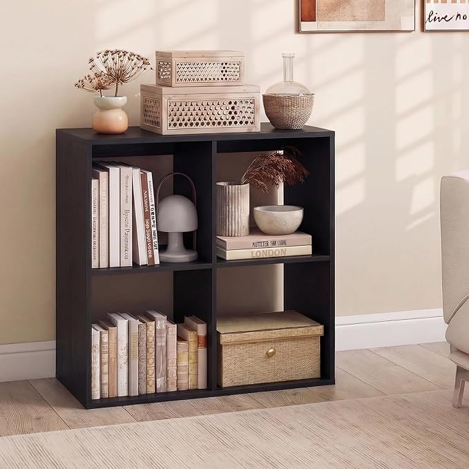 POWERSTONE 4 Cube Storage Organizer, 2 Tier Cubby Bookshelf Freestanding - Image 7