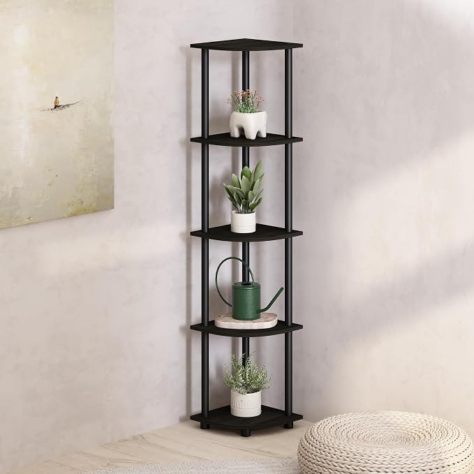 Furinno Turn-N-Tube Storage Shelves, 5-Tier Book Shelf, Corner Shelf - Image 2