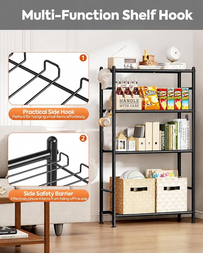 APEXCHASER Metal Storage Shelves 4-Tier, Wire Shelving Unit - Image 5