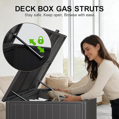 Outdoor Storage Box with Wheels 250 Gallon, Metal Deck Boxes Waterproof - Image 4
