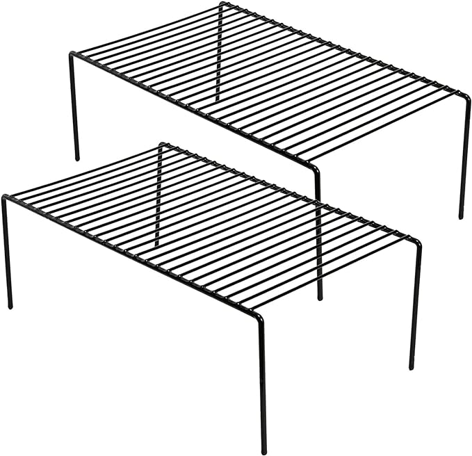 Kitchen Cabinet Organizer Shelf Rack Set of 2, Medium Metal Freezer Organizer by GEDLIRE