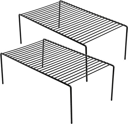 Kitchen Cabinet Organizer Shelf Rack Set of 2, Medium Metal Freezer Organizer by GEDLIRE