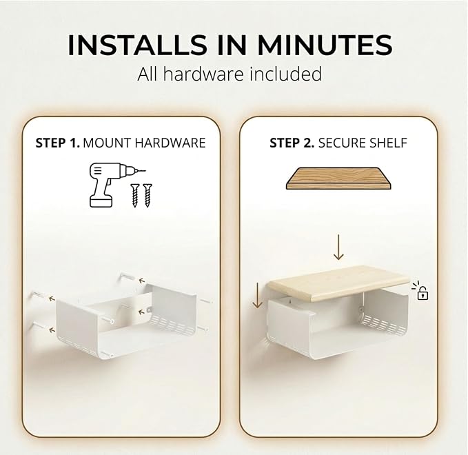 Floating Nightstand with Spruce Top | Modern Bedroom Decor | Minimalist - Image 7