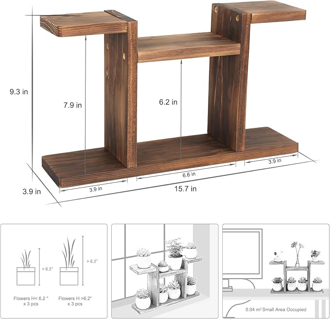 Wood Desktop Plant Stand Indoor - Image 2