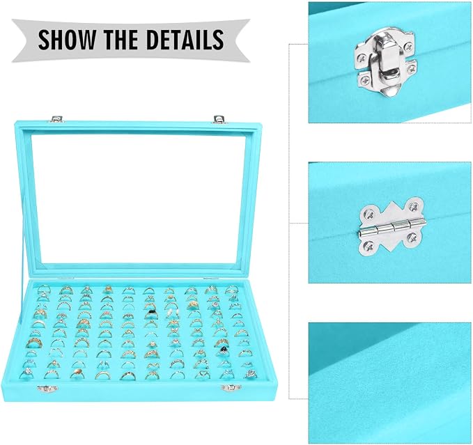 Velvet Ring Display Tray Organizer Box - Image 4