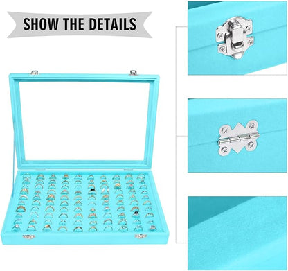 Velvet Ring Display Tray Organizer Box - Image 4