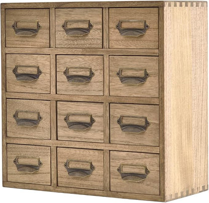 KIRIGEN Wooden Storage Cabinet, 12-Drawer Desktop Organizer, Tea Bags, Office by KIRIGEN