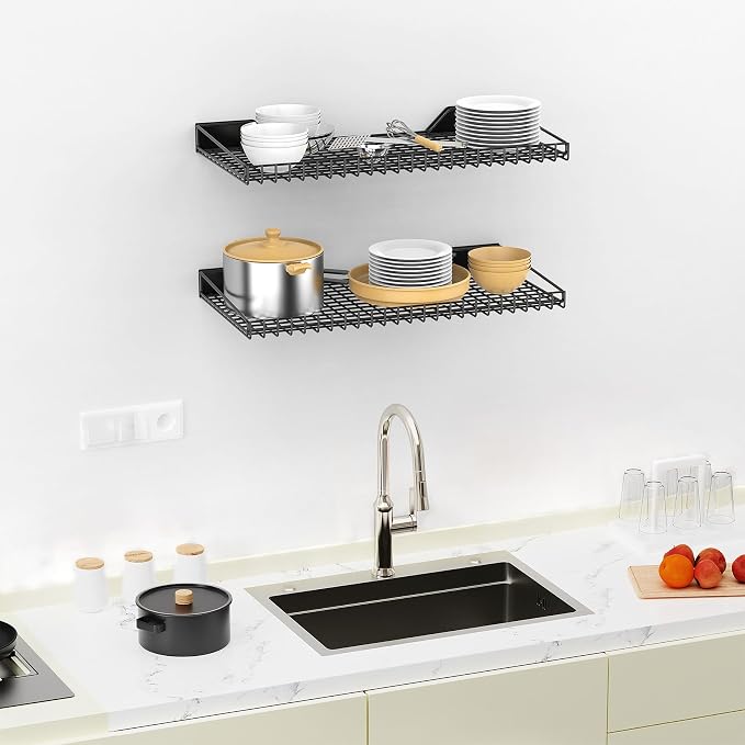 TORACK 2 Pack Wall Mounted Storage Shelves, 23.5" x 12" Wall Shelf - Image 4