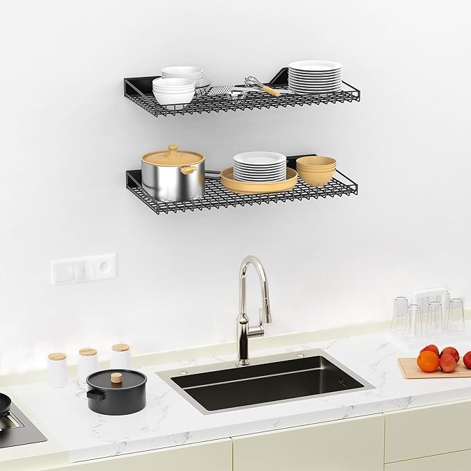 TORACK Wall-Mounted Storage Shelves, Mixed-Size Garage Floating Shelving - Image 5