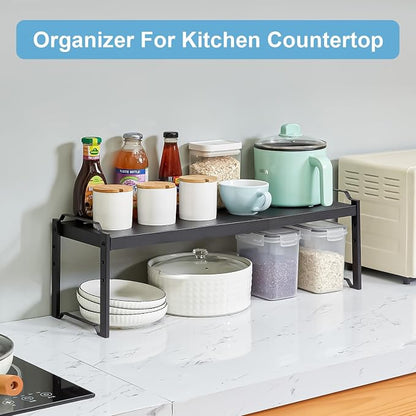 X-cosrack 25.5 Inches 2 Pack Expandable Cabinet Shelves, Stackable Shelf - Image 6