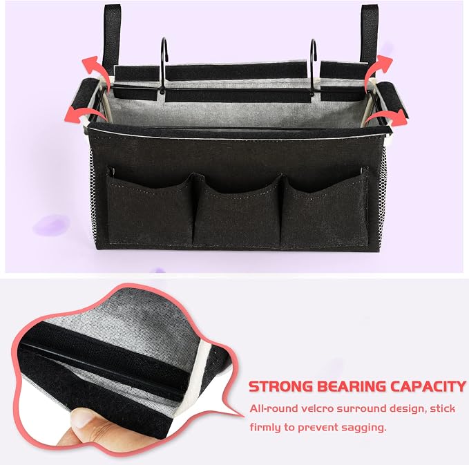 Loghot Bedside Caddy/Bedside Storage Bag Hanging Organizer - Image 5