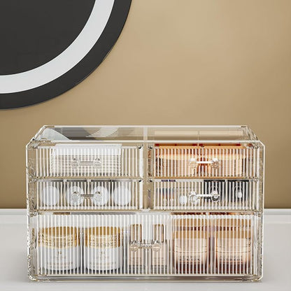 ZHIAI Stackable Storage Drawers, Acrylic Bathroom Counter Organizer Clear - Image 3