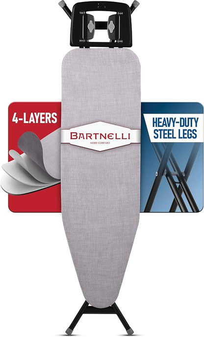 Bartnelli Extreme Stability Ironing Board 43x13 Upgraded Heavy-Duty Metal Frame - Image 9