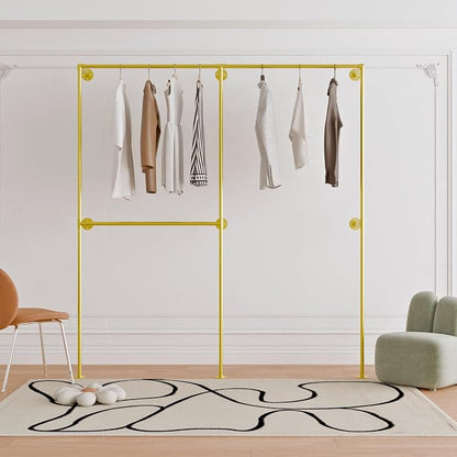 Industrial Pipe Clothing Rack, Heavy Duty Wall Mounted Clothes Rack, Retail - Image 8