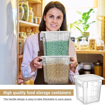 FoldTier 2 Pieces Square Food Storage Containers Polycarbonate Clear food - Image 3