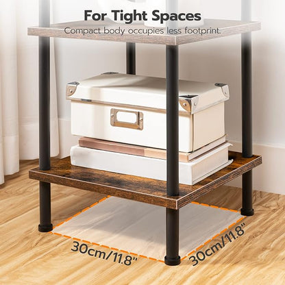HOOBRO 3-Tier Corner Shelf Stand, Corner Square Rack Display Shelf, Tall - Image 8