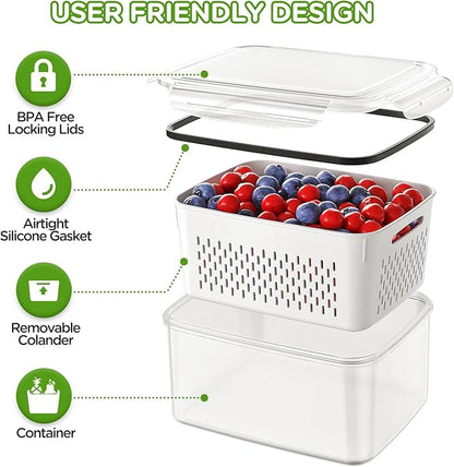 4 PCS Fruit Storage Containers for Fridge, Produce Containers for Fridge - Image 4
