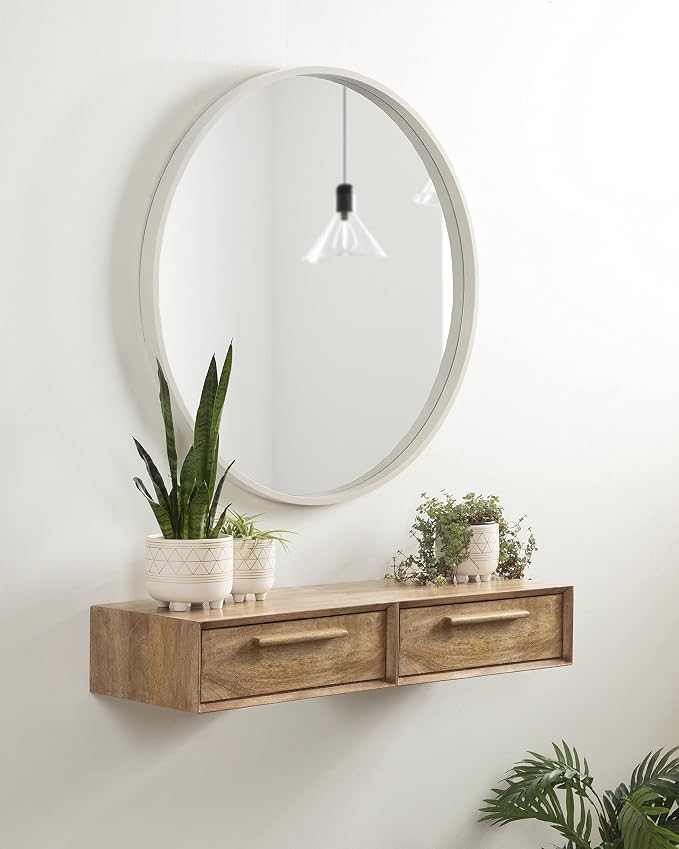 Kate and Laurel McCutcheon Floating Wood Storage Shelf, Natural Wood, - Image 7