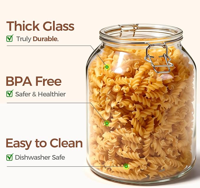 ComSaf Glass Jars with Airtight Lid 0.7 Gallon, Wide Mouth Mason Jars, Canning - Image 7