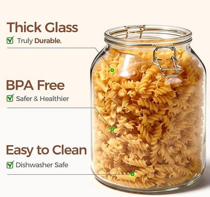 ComSaf Glass Jars with Airtight Lid 0.7 Gallon, Wide Mouth Mason Jars, Canning - Image 7