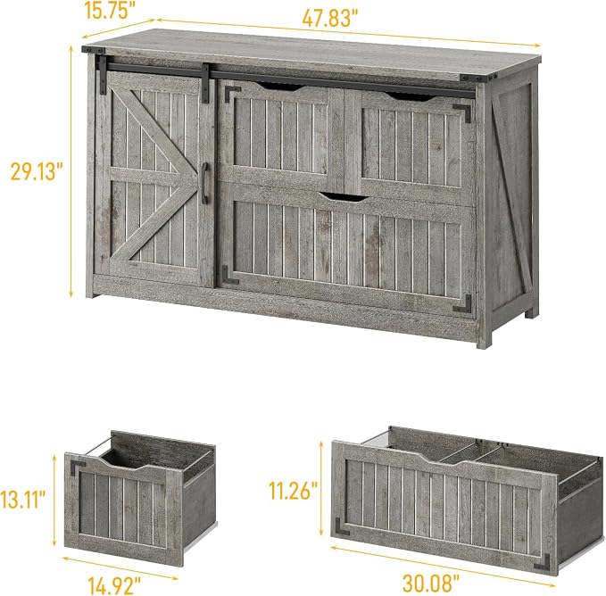 Halitaa 47.8” Farmhouse File Cabinet - Image 2