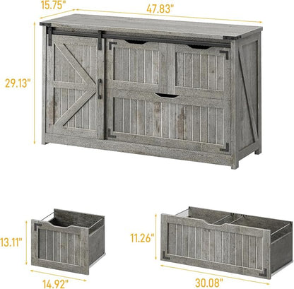 Halitaa 47.8” Farmhouse File Cabinet - Image 2