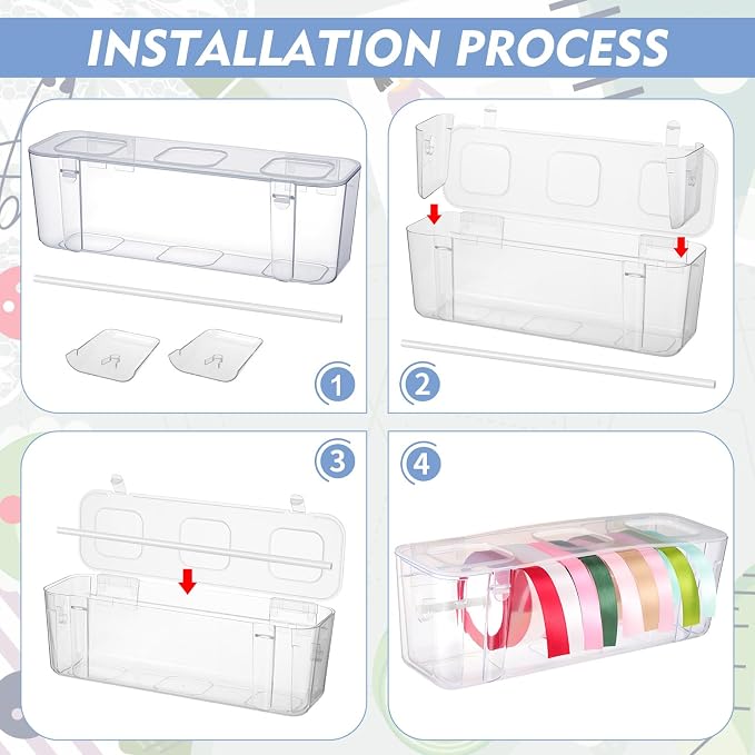 Saypacck Ribbon Organizer Storage Clear Plastic Ribbon Holder - Image 3