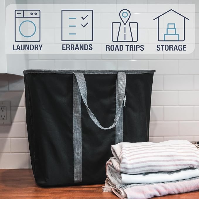 CleverMade Collapsible Laundry Caddy – Foldable Laundry Hamper & Tote, XXL 64L - Image 4