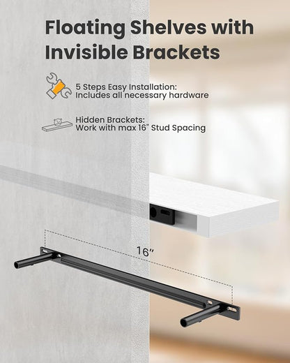 AMADA HOMEFURNISHING Floating Shelves Wall Mounted, 32 x 7 Inch Wall Shelves - Image 9