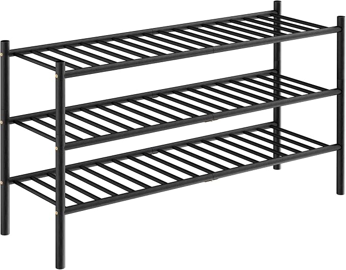 3-Tier Bamboo Long Shoe Rack, Free Standing Wood Shoe Shelf Storage Organizer - Image 7