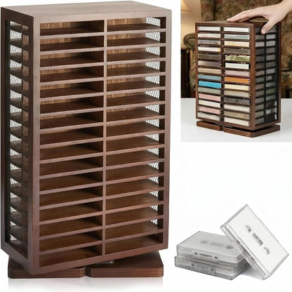 Ripeng Cassette Tape Holder Rotatable Cassette Storage 360 Degree Cd Tower by Ripeng