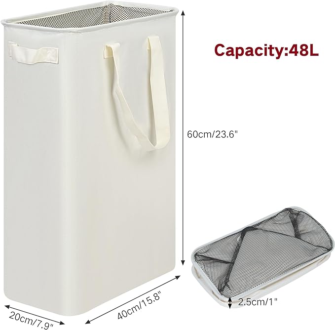 efluky Slim Laundry Basket, Narrow Laundry Hamper - Image 4