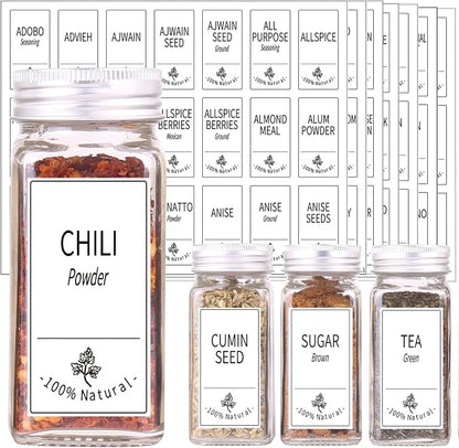 SWOMMOLY 48 Glass Spice Jars - Image 2