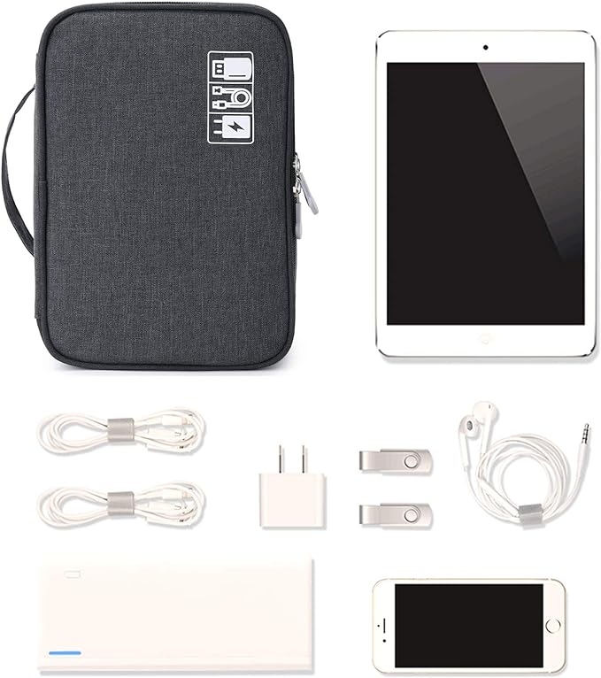 Lanola Travel Cable Organizer Bag, Electronic Accessories Case Portable Double - Image 6