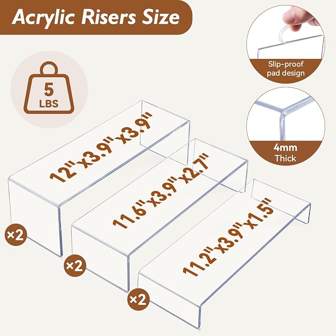 Large Acrylic Display Risers, 2 Set - Image 2
