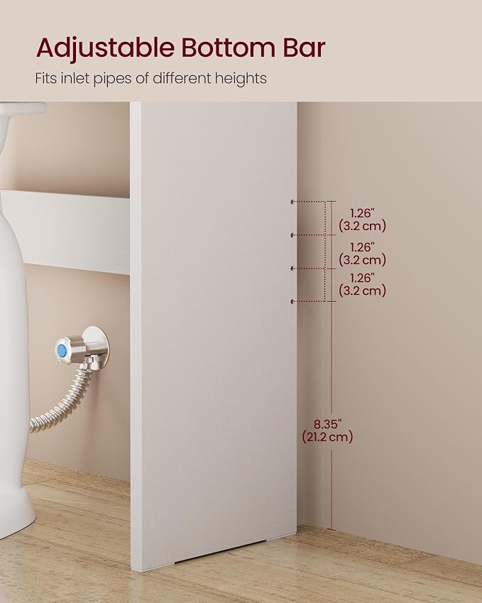 VASAGLE Over the Toilet Storage Cabinet, Adjustable Shelves, Space-Saving | - Image 6