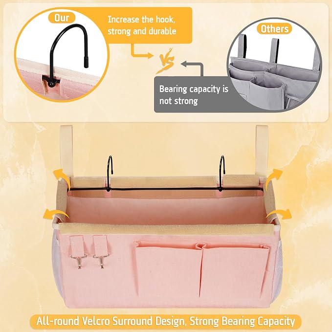 Lilithye Bedside Caddy Bedside Organizer Bedside Storage Caddy - Image 5