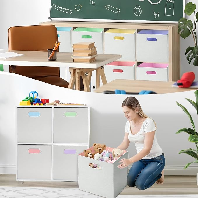 6 Pcs 11 Inch Colorful Felt Storage Cubes - Image 6
