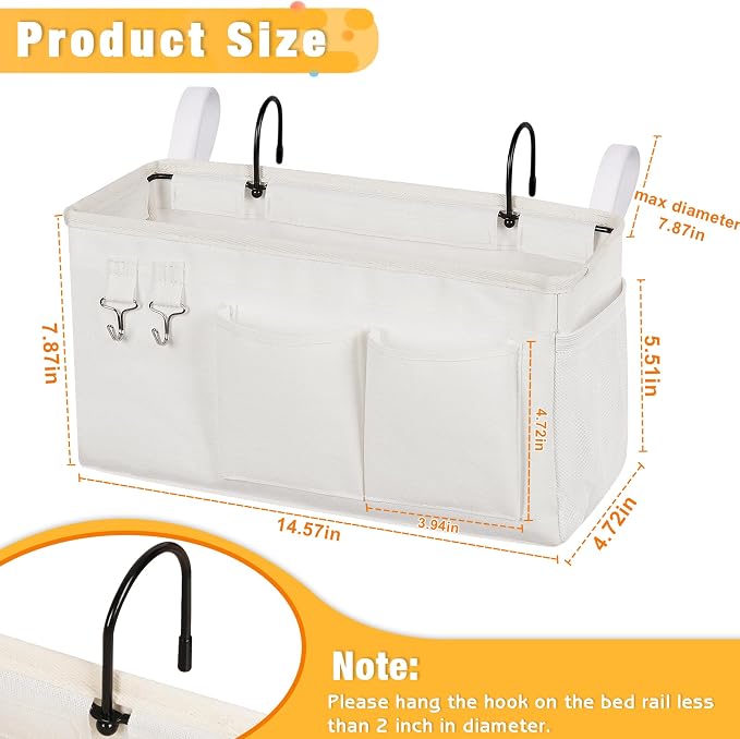 Lilithye Bedside Caddy Bedside Organizer Bedside Storage Caddy - Image 3