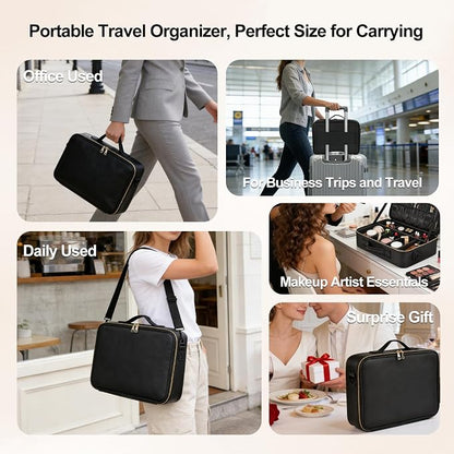 Large Travel Makeup Case, Professional Makeup Train Case Organizer, Portable - Image 6