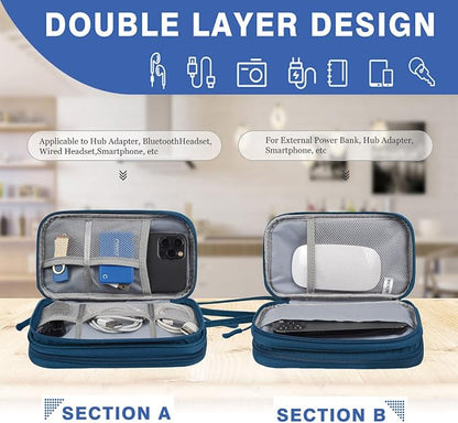 CAAORDKSO Electronics Organizer Travel Case, Water Resistant Cable Organizer - Image 3