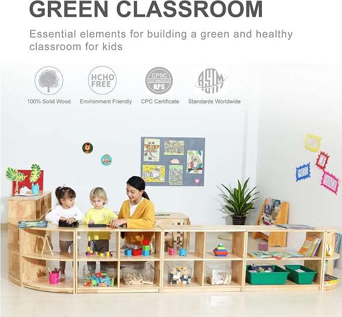 Corner Storage Bookcase Montessori Shelf-Toy, Crafts&Supplies Storage Organizer - Image 5