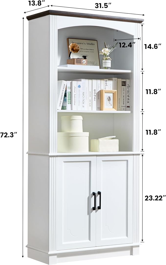 White 5 Tier Book Shelf and Bookshelf - Image 2